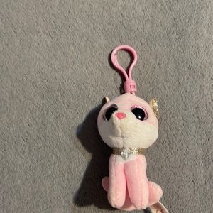Cat, plushy keychain, light pink, TY
